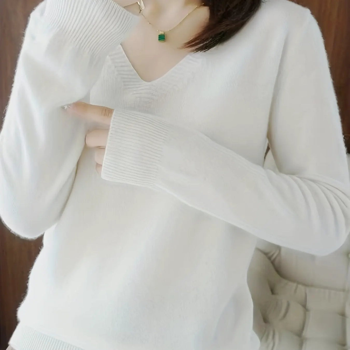 Selene | Soft V-Neck Sweater by My Store