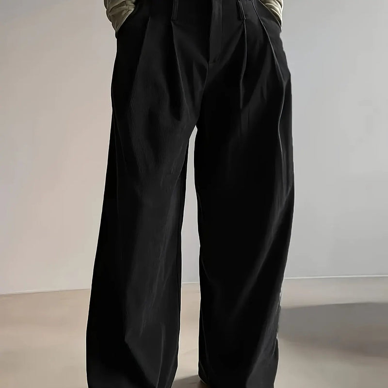 Women's Pleated Wide-Leg Trousers – Relaxed Fit, Tailored Waist