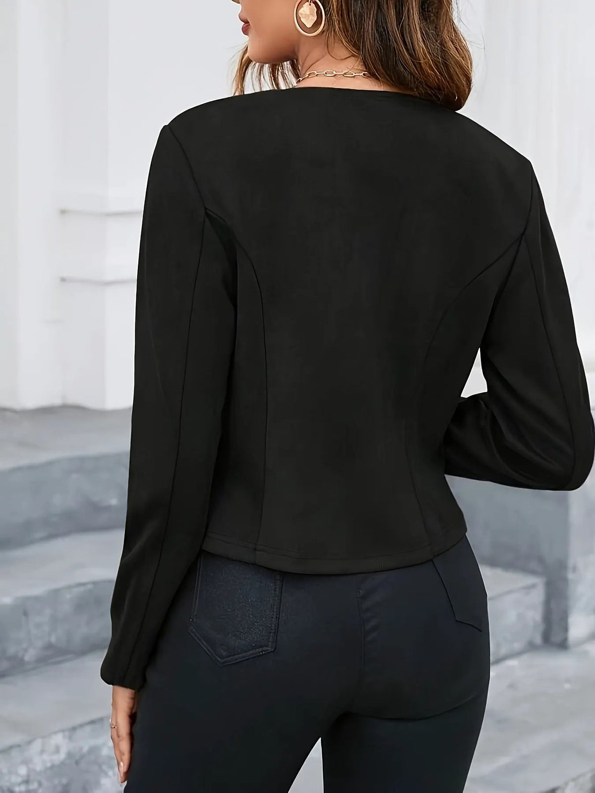 Women's Tailored Cropped Jacket in Classic Silhouette by Bellmaren