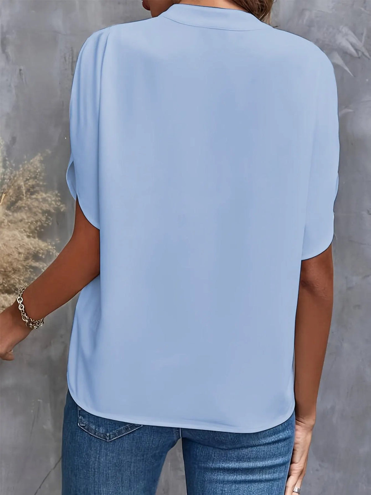 Nicole | Elegant Draped V-Neck Blouse by My Store