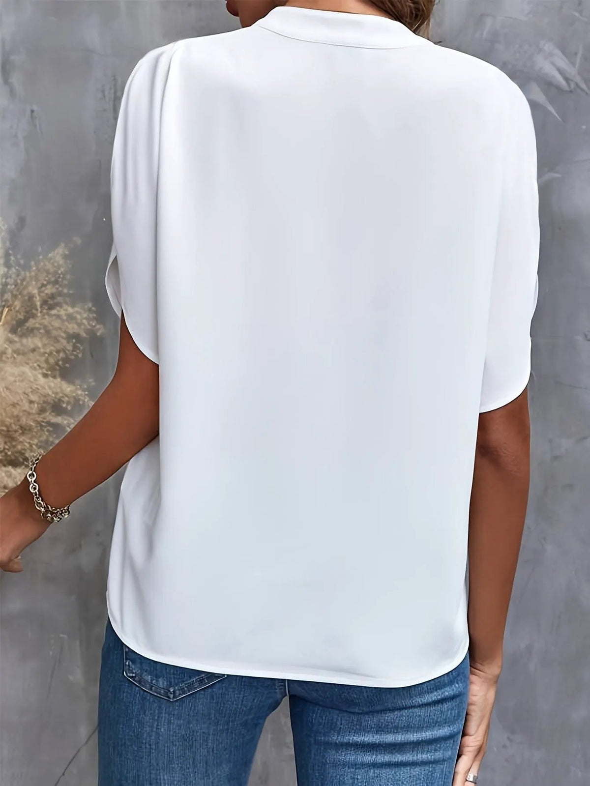 Nicole | Elegant Draped V-Neck Blouse by My Store