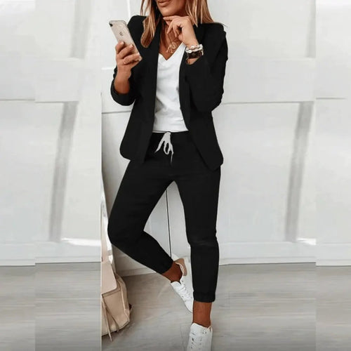 Women's Tailored Two-Piece Set Open Front Blazer by Bellmaren