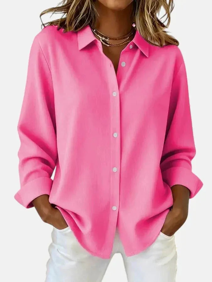 Women's Draped Flowing Blouse – Lightweight, Relaxed Fit