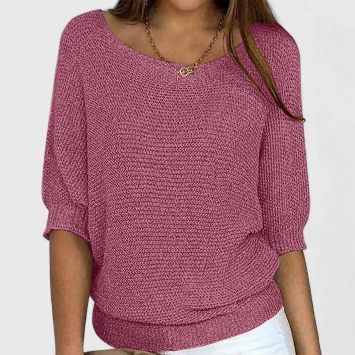 Women's Relaxed Batwing Sweater Soft Gathered Shape by Bellmaren