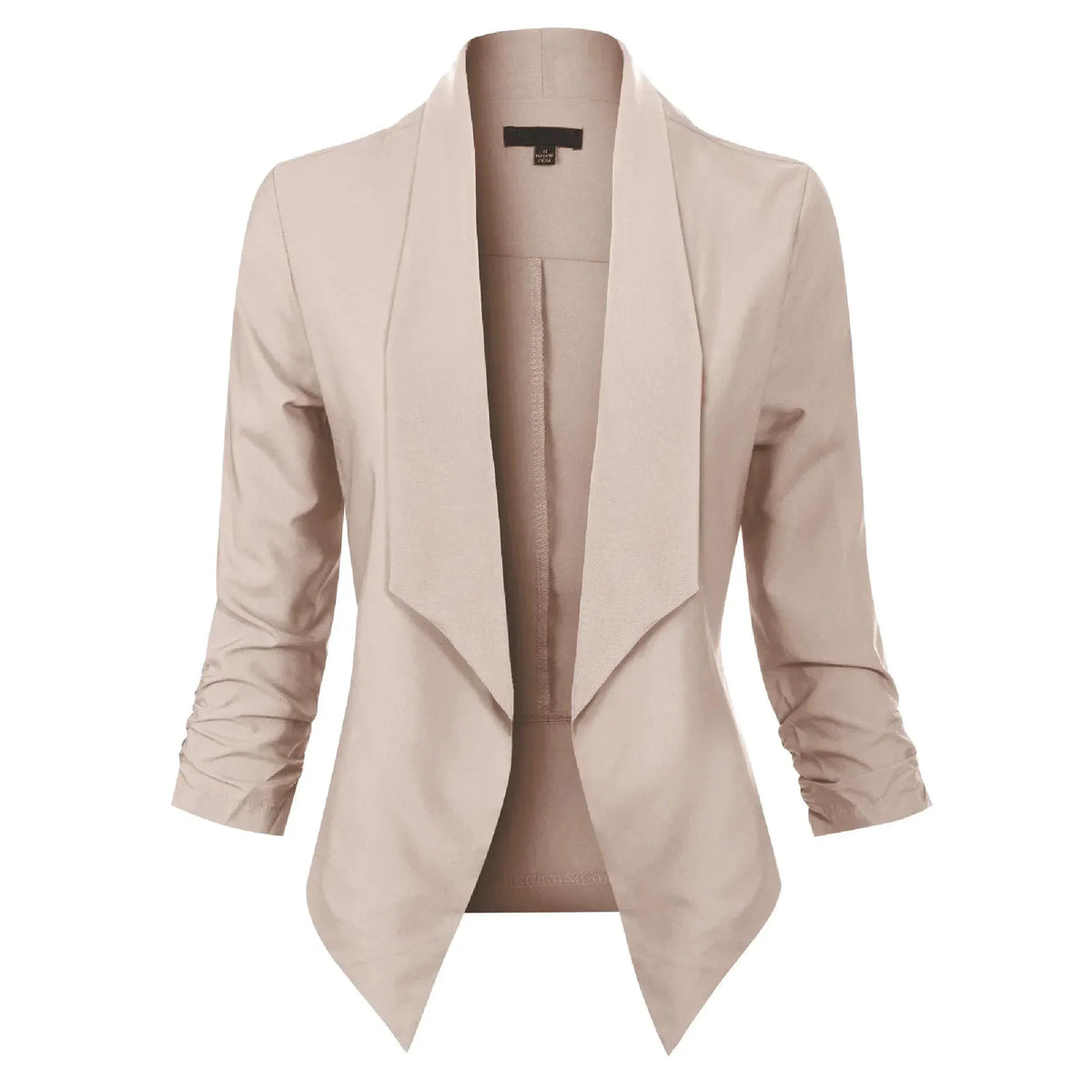 Women's Open-Front Draped Blazer With Gathered Sleeves by Bellmaren