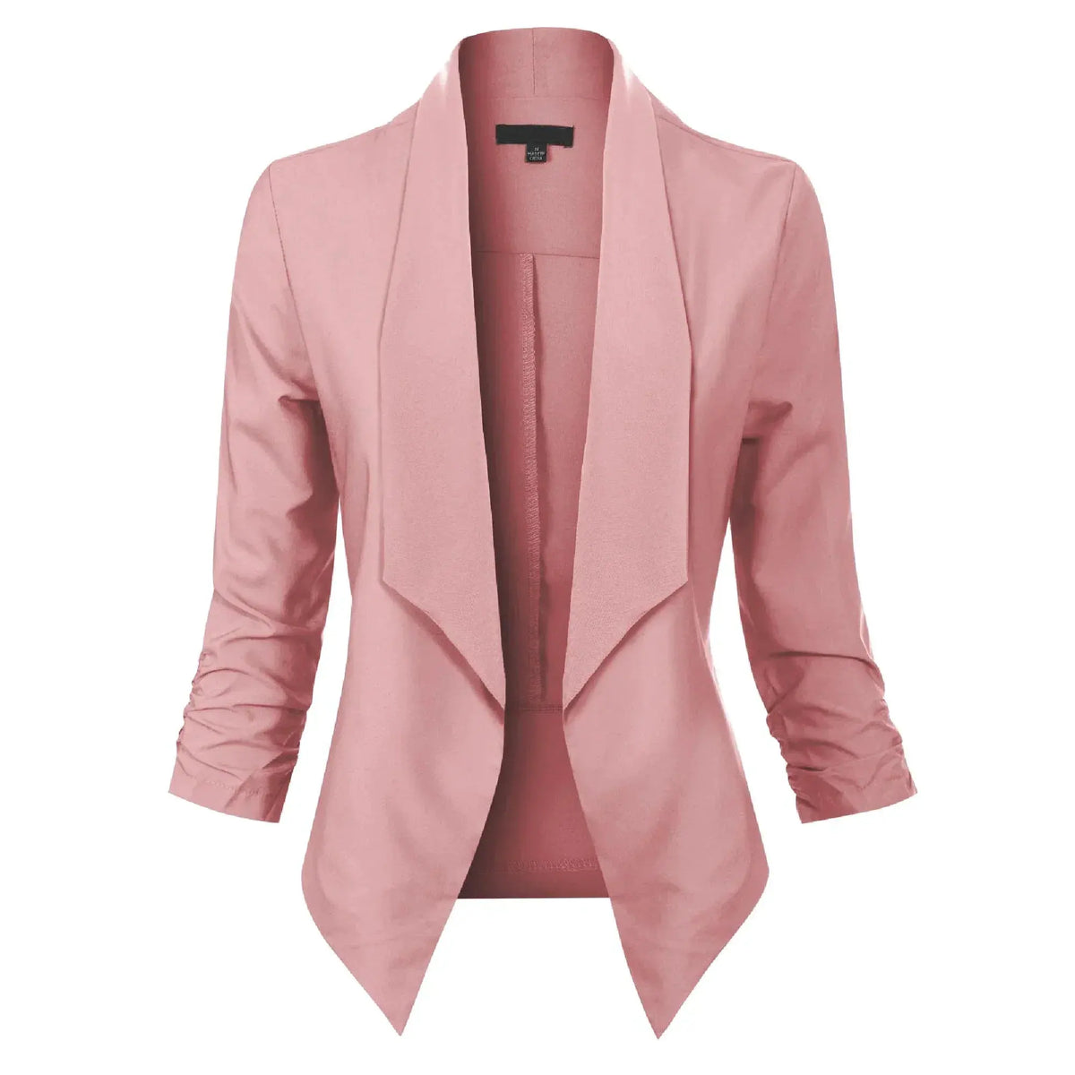 Women's Open-Front Draped Blazer With Gathered Sleeves by Bellmaren