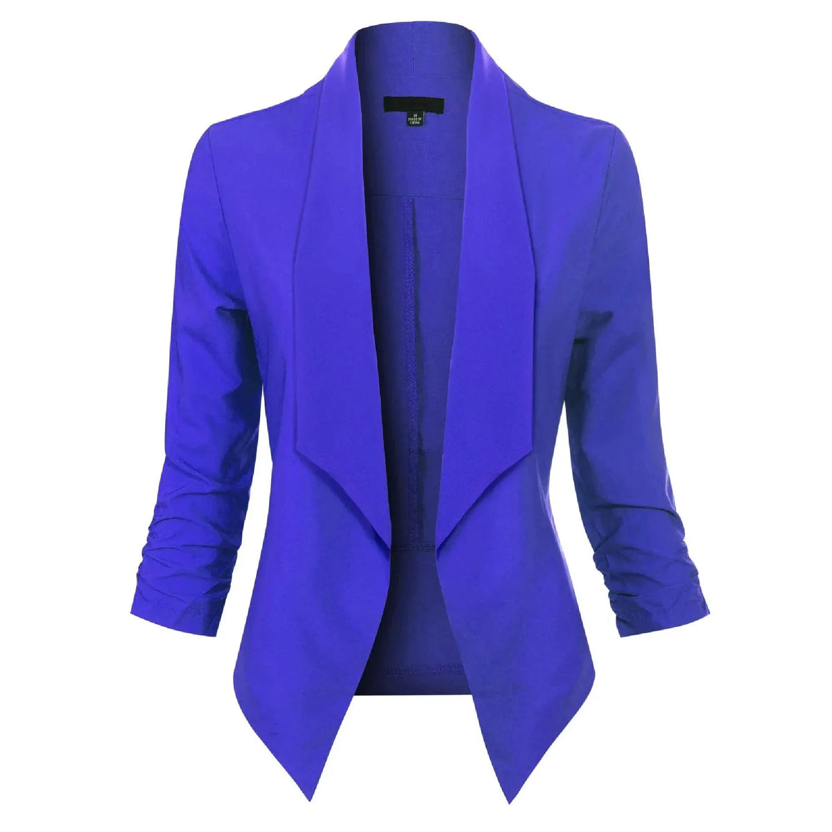 Women's Open-Front Draped Blazer With Gathered Sleeves by Bellmaren
