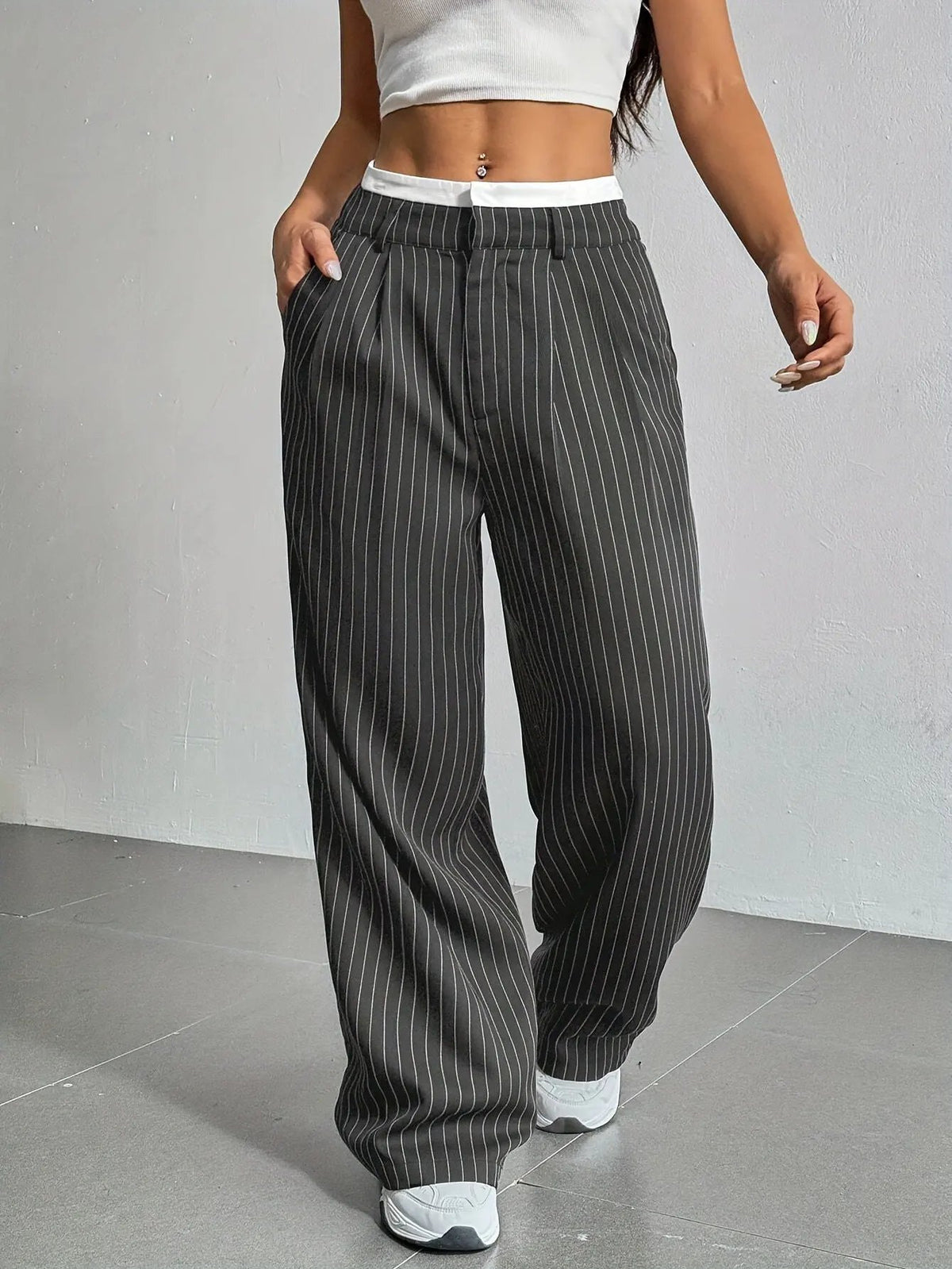 Grace | Casual Striped Wide Pants by My Store