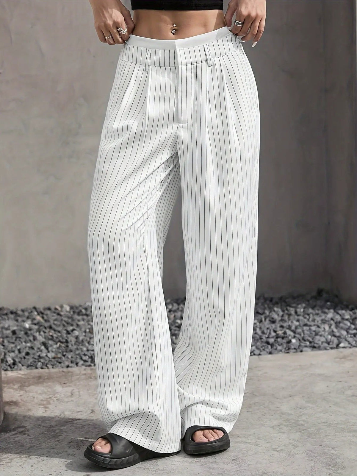 Grace | Casual Striped Wide Pants by My Store
