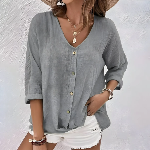 Giana | Casual Relaxed Button-Up Blouse by My Store
