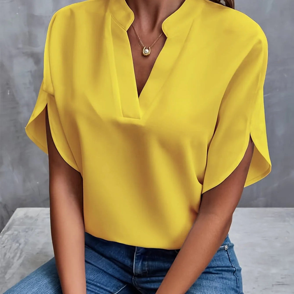 Nicole | Elegant Draped V-Neck Blouse by My Store