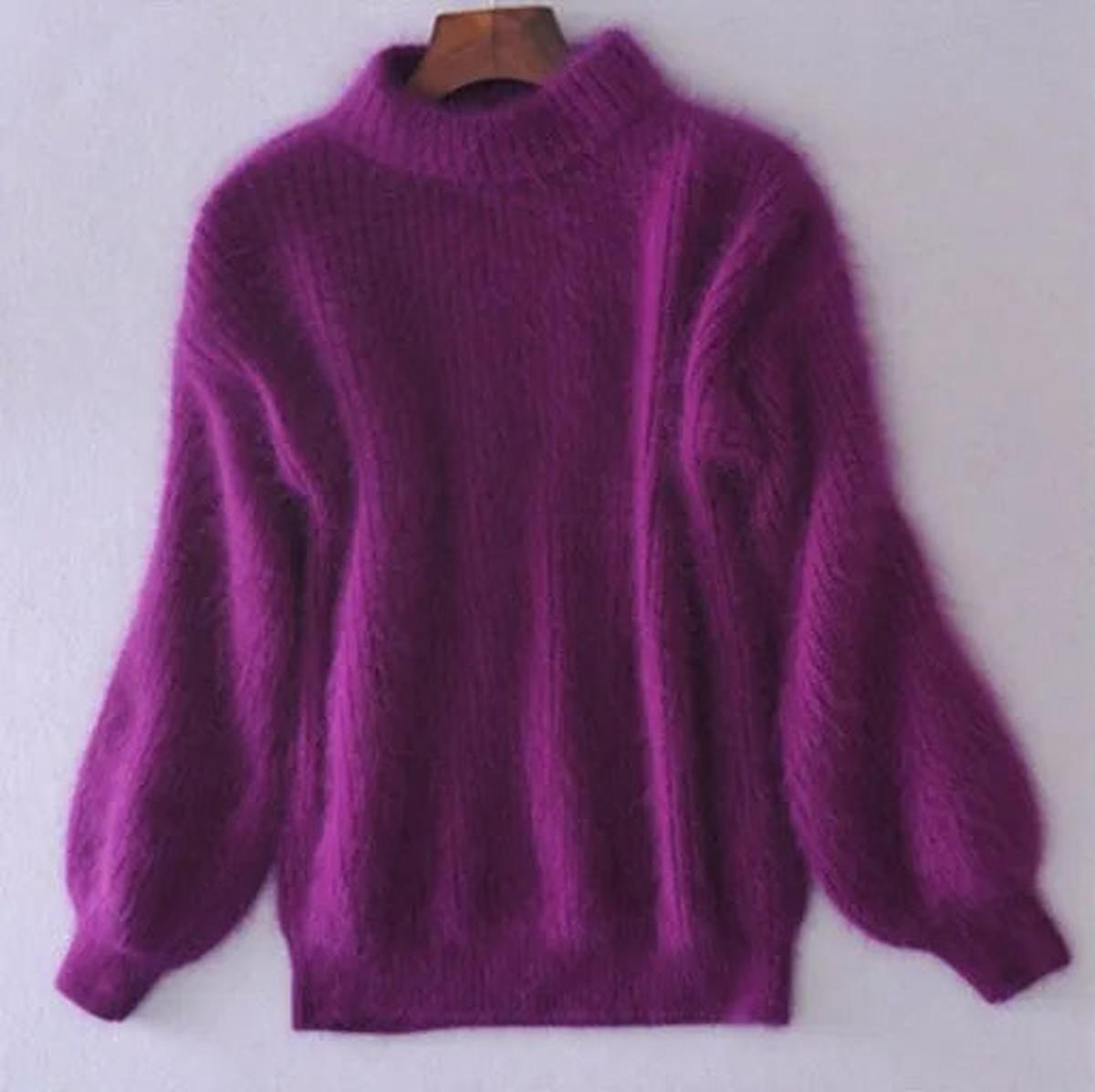Women's Soft High-Neck Knit With Relaxed Fit by Bellmaren