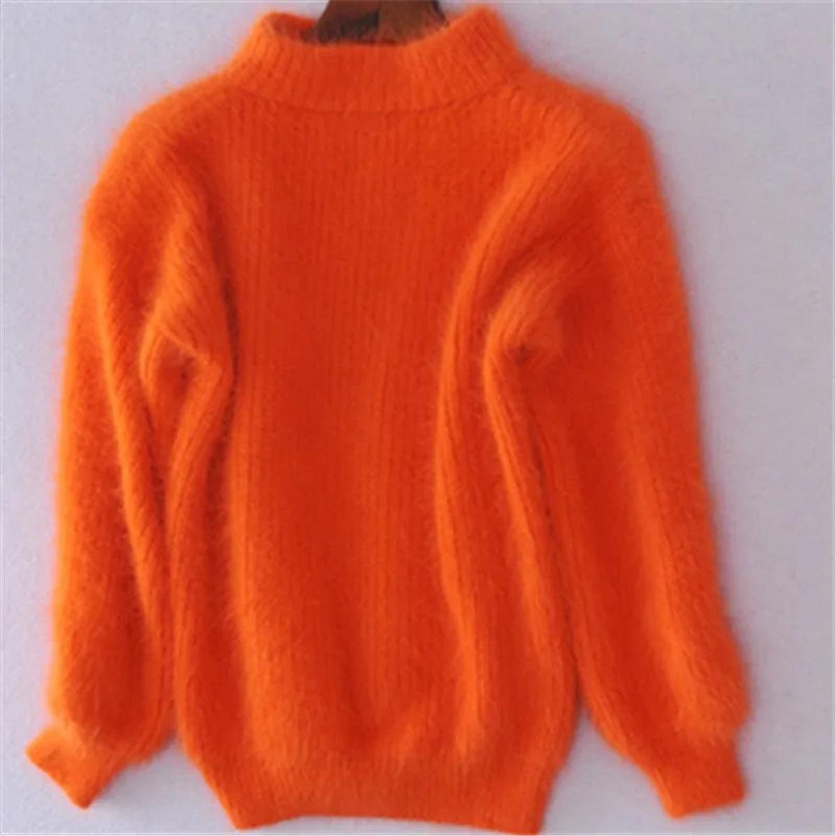 Women's Soft High-Neck Knit With Relaxed Fit by Bellmaren