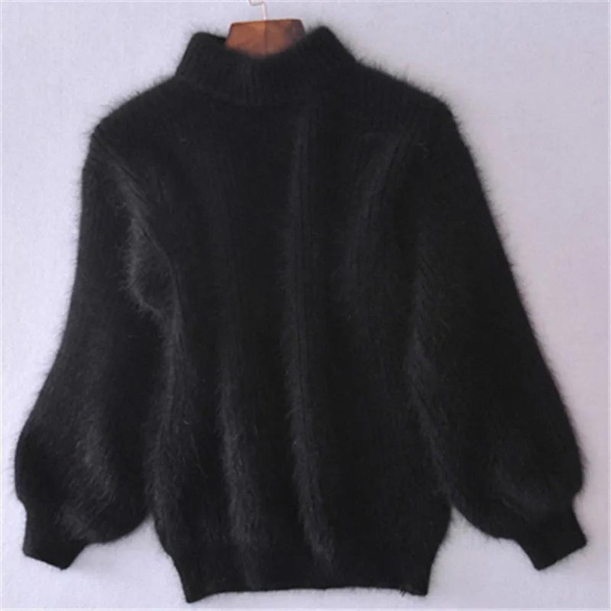 Women's Soft High-Neck Knit With Relaxed Fit by Bellmaren