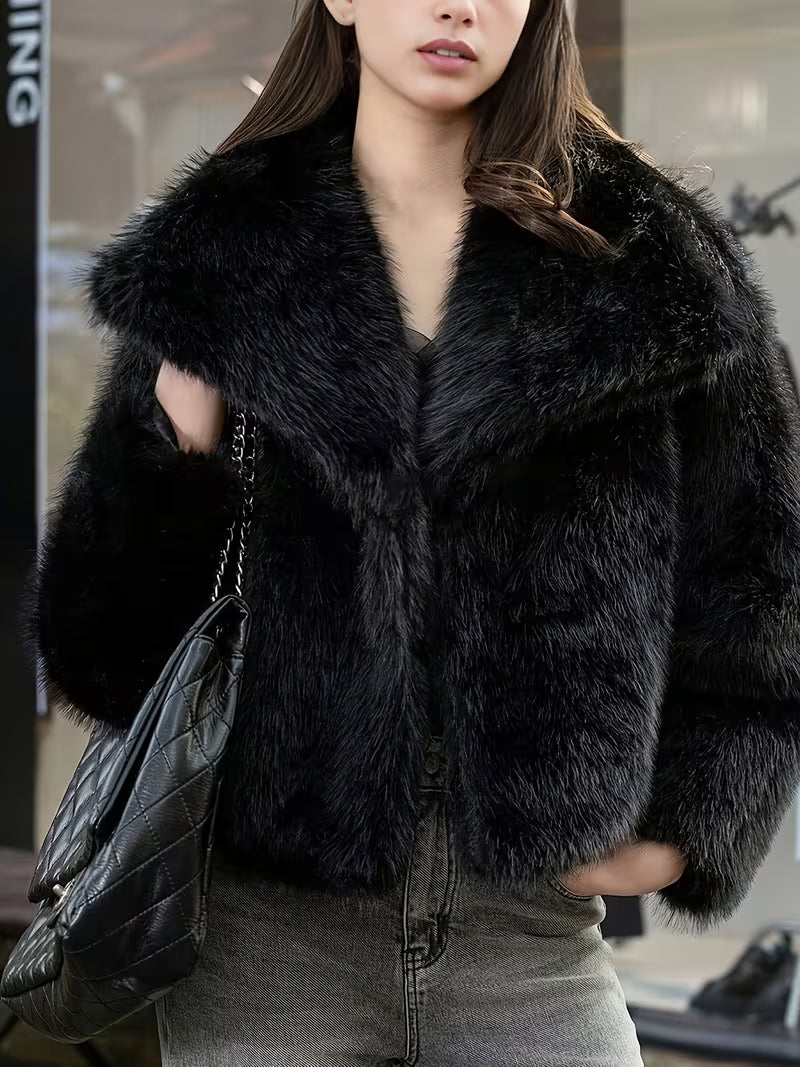 Women's Autumn Winter Coat – Classic Collar & Elegant Design