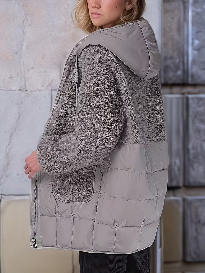 Women's Padded Winter Jacket – Thickened Design & Contrast Detailing