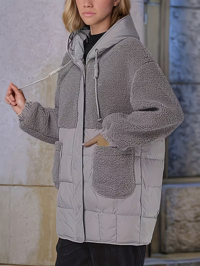 Women's Padded Winter Jacket – Thickened Design & Contrast Detailing