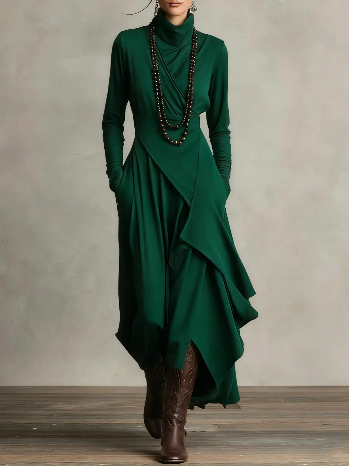 Sierra | Elegant High Neck Maxi Dress by My Store