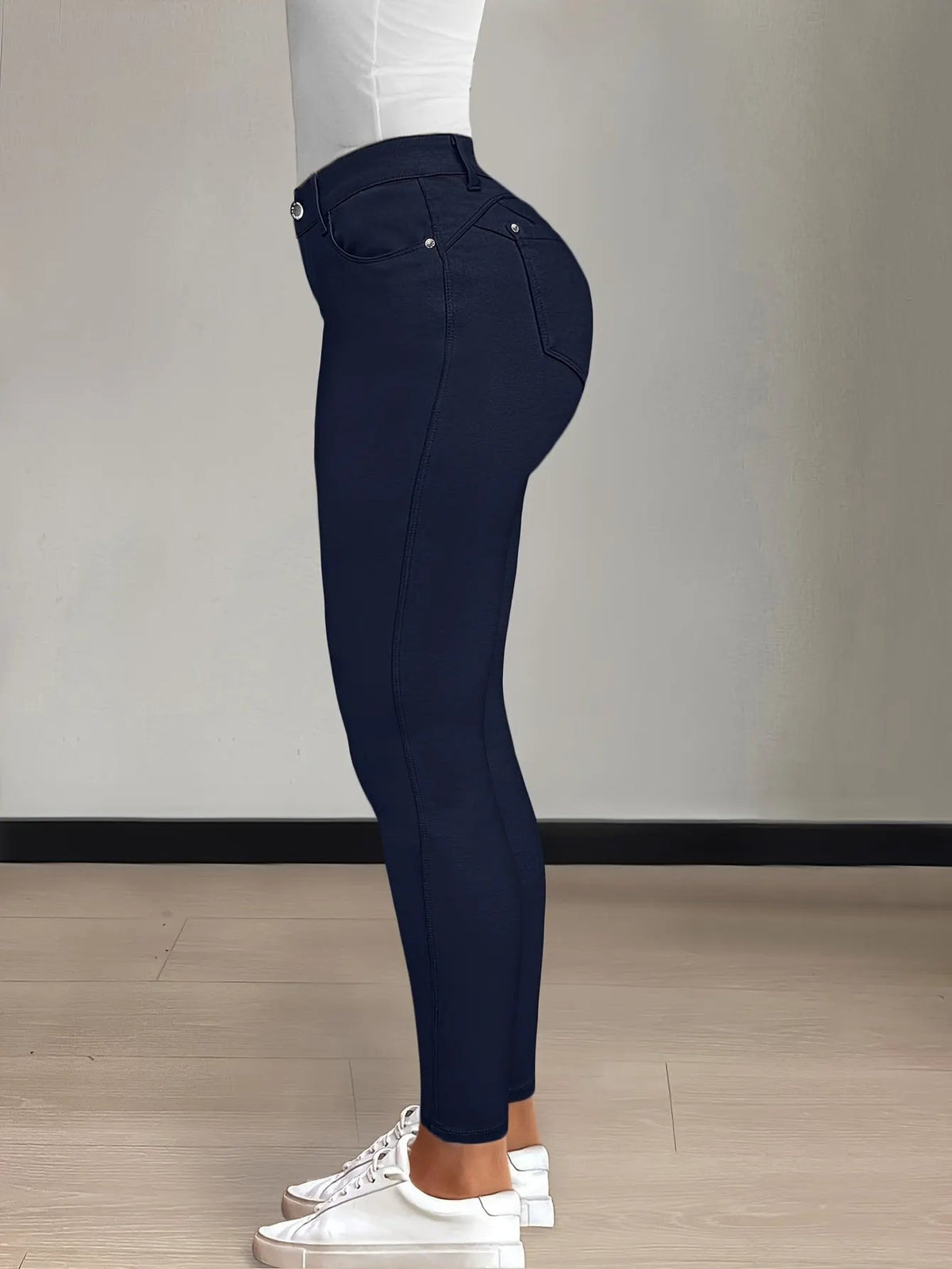 Women's High-Waist Skinny Jeans with Gentle Stretch-Women's Jeans-Bellmaren-Black-S-My Store