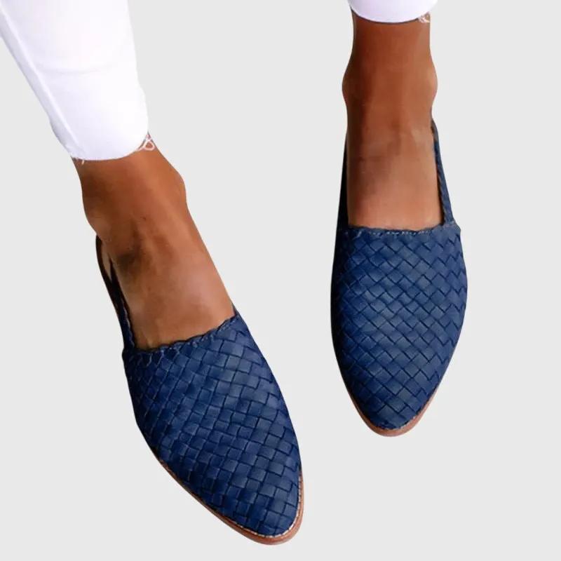 Women's Woven Pointed-Toe Flats - Slip-On Comfort by Bellmaren