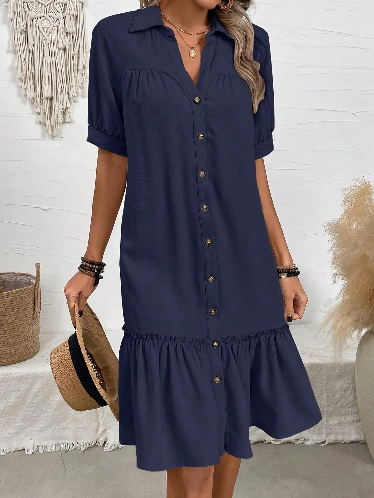 Maevelle | Buttoned Boho Midi Dress by My Store