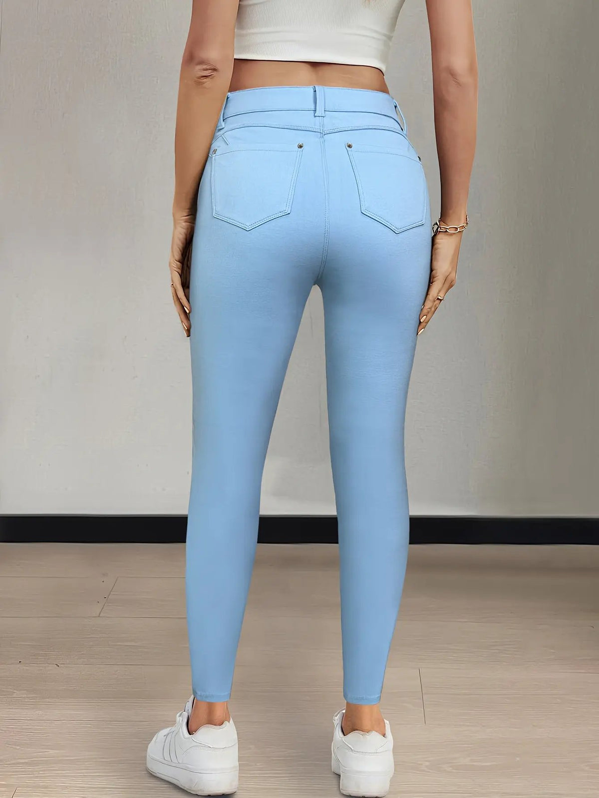 Women's High-Waist Skinny Jeans with Gentle Stretch-Women's Jeans-Bellmaren-Black-S-My Store