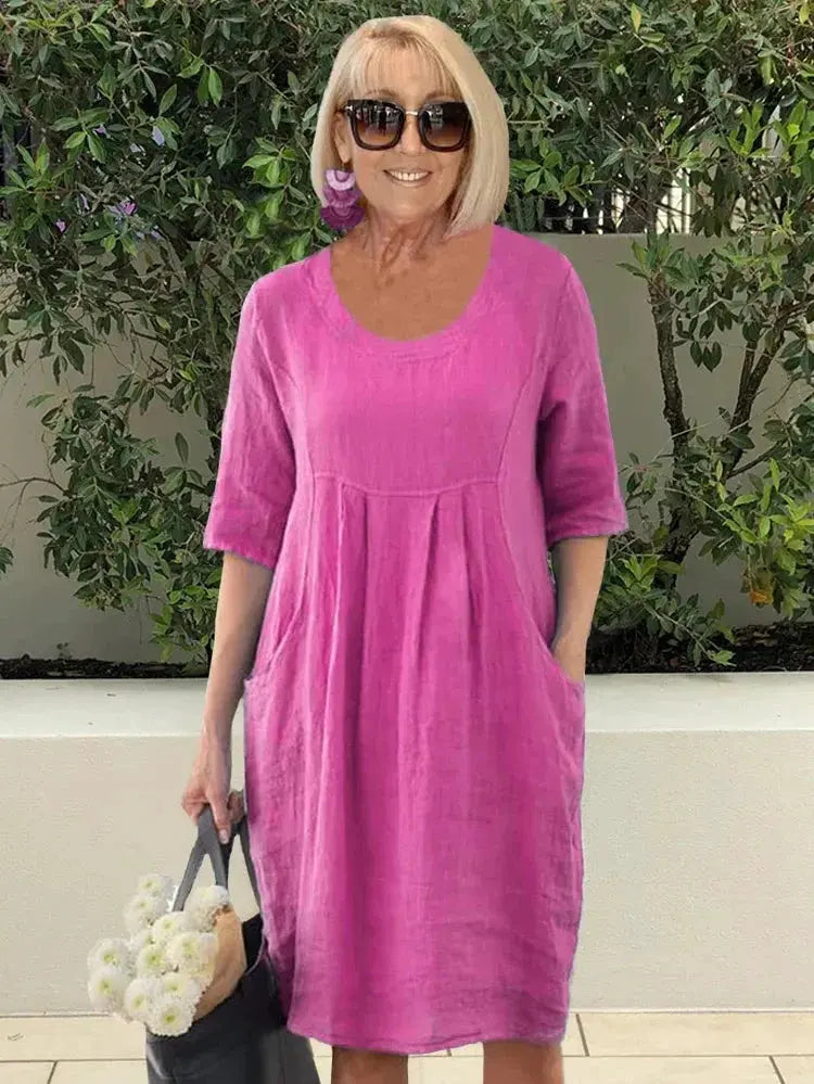 Women's Relaxed Summer Tunic Dress with Pockets by Bellmaren