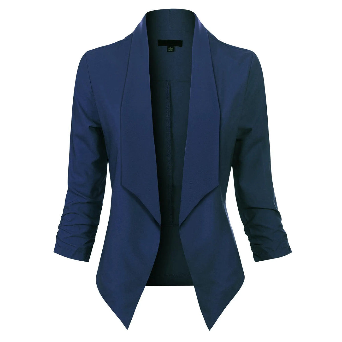 Women's Open-Front Draped Blazer With Gathered Sleeves by Bellmaren