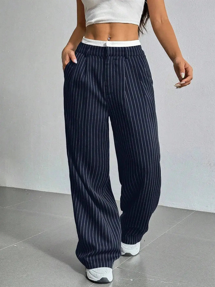 Grace | Casual Striped Wide Pants by My Store