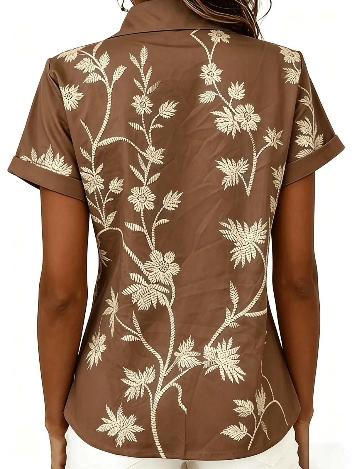 Regina | Botanical Print Shirt by My Store