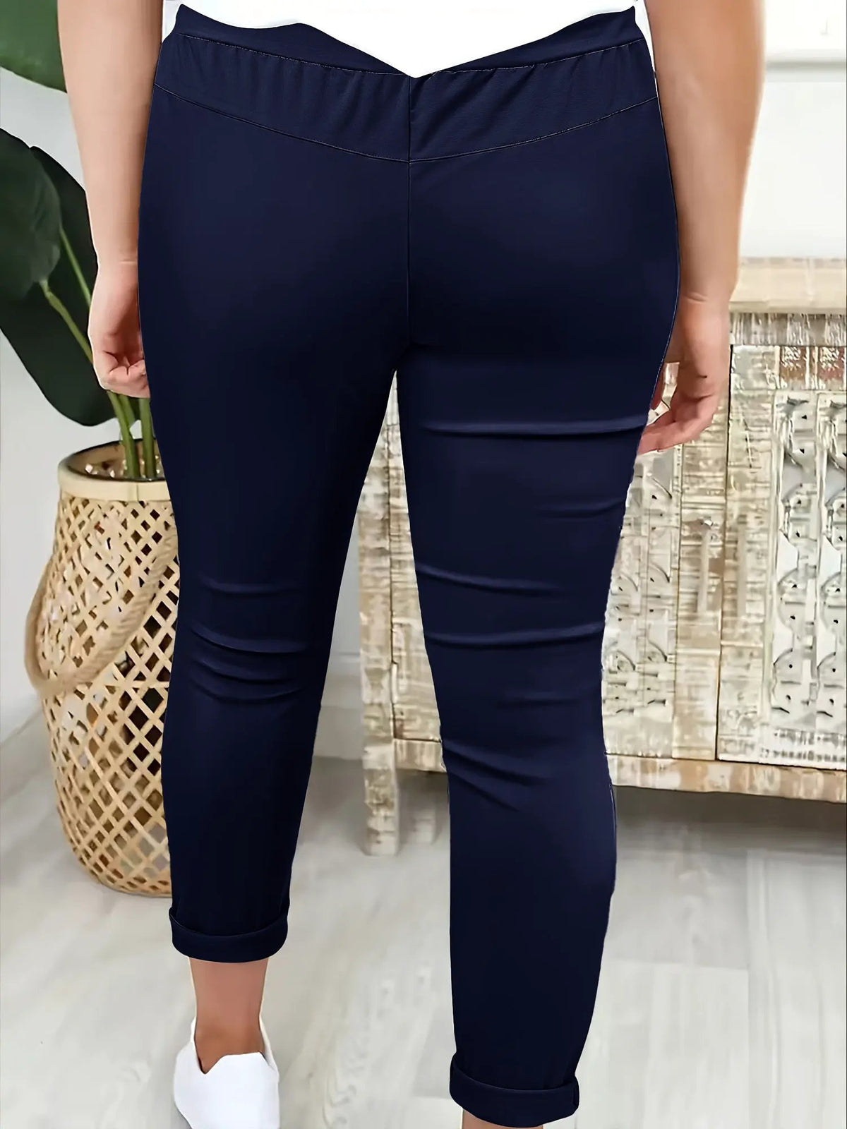 Women's Relaxed Drawstring Tapered Trousers-Women's Trousers-Bellmaren-Black-S-My Store