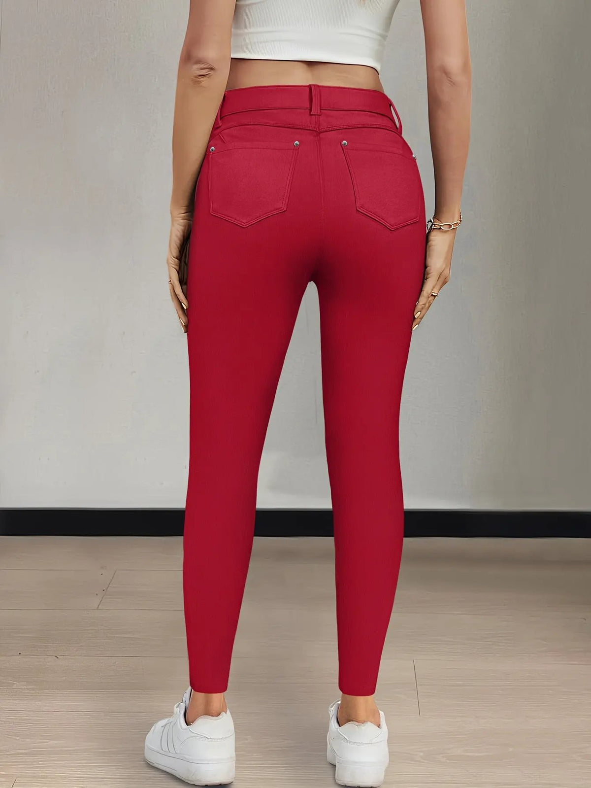 Women's High-Waist Skinny Jeans with Gentle Stretch-Women's Jeans-Bellmaren-Black-S-My Store