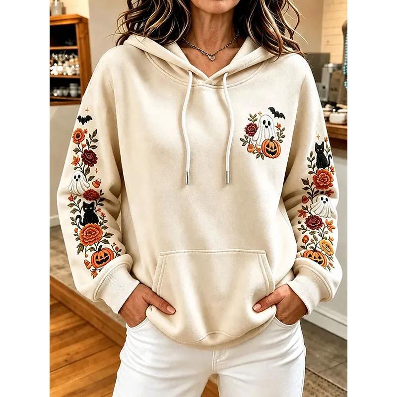 Women's Relaxed Fit Drawstring Hoodie With Pocket-Women's Hoodies-Bellmaren-Apricot-S-My Store