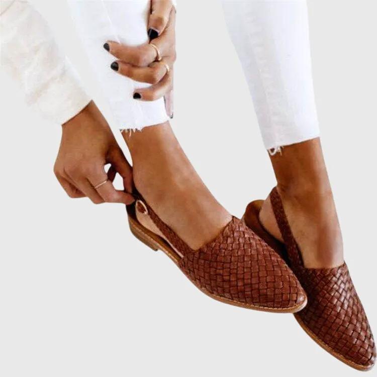 Women's Woven Pointed-Toe Flats - Slip-On Comfort by Bellmaren