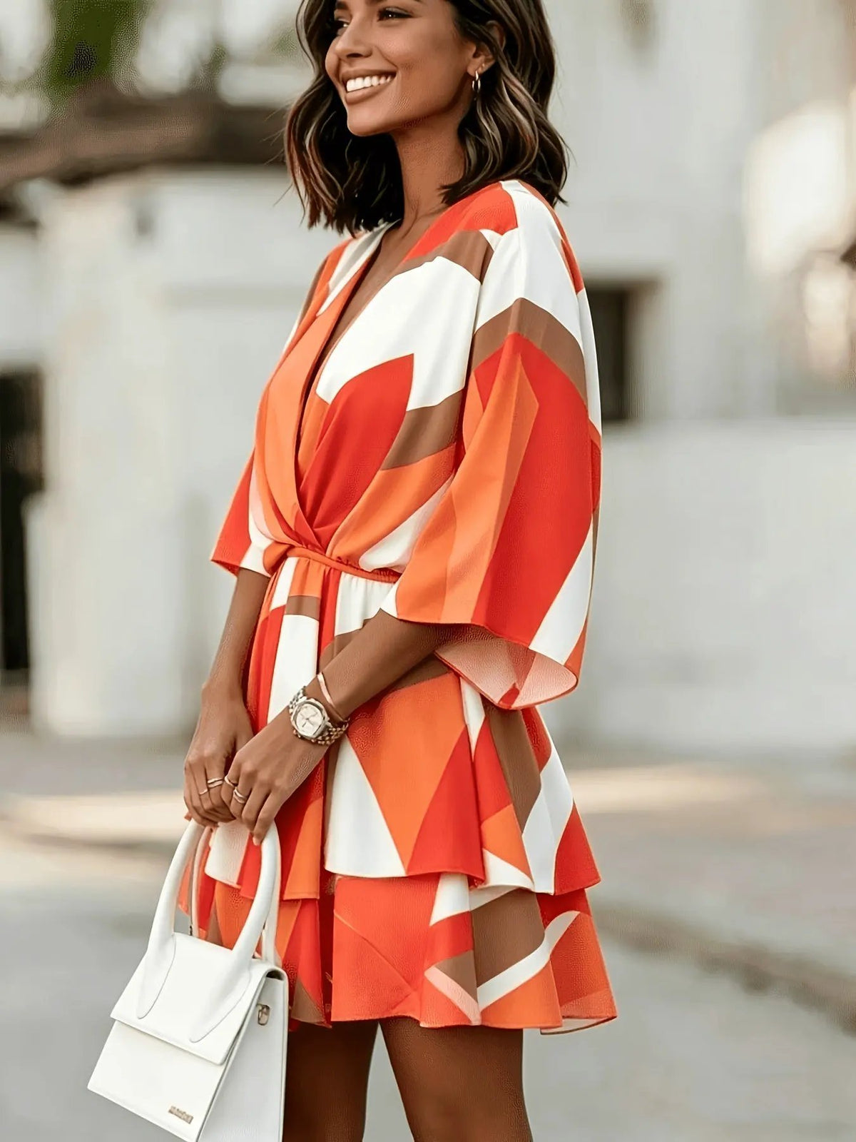 Rosanna | Flowing Batwing Wrap Dress by My Store