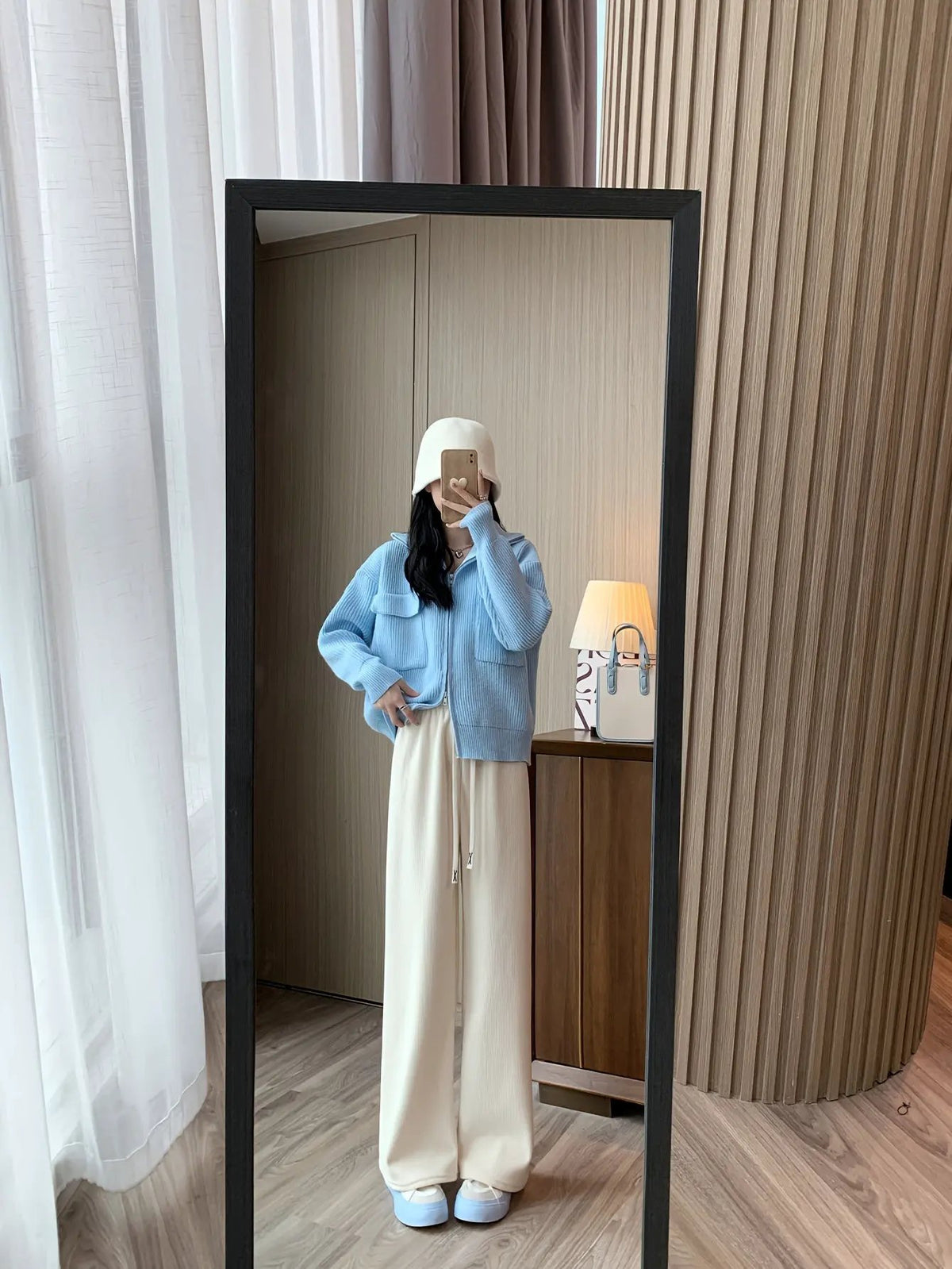 Women's Wide Leg Trousers With Soft Inner Lining-Women's Trousers-Bellmaren-Ginger-XS-My Store