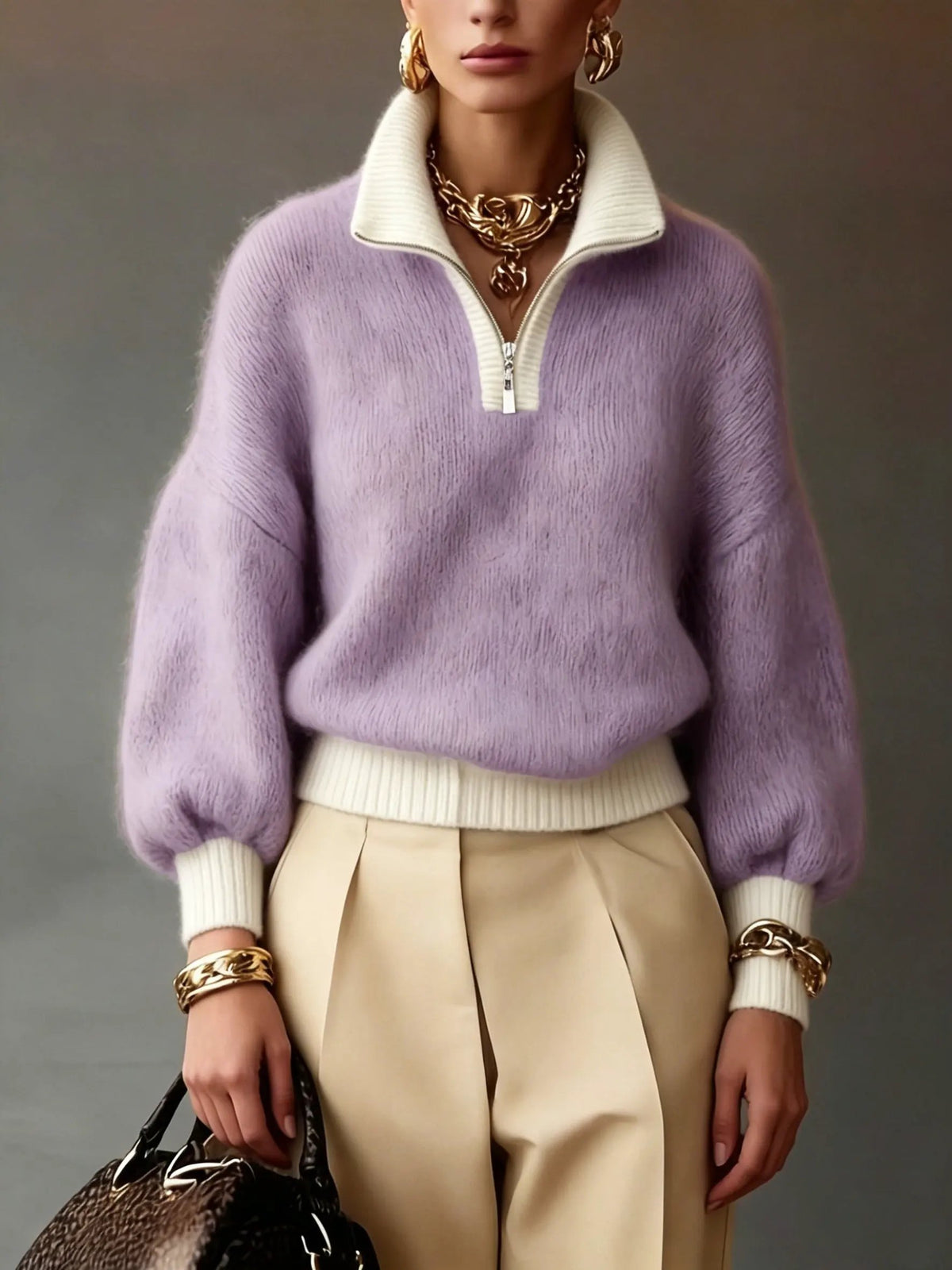 Cecily | Relaxed Half-Zip Sweater by My Store