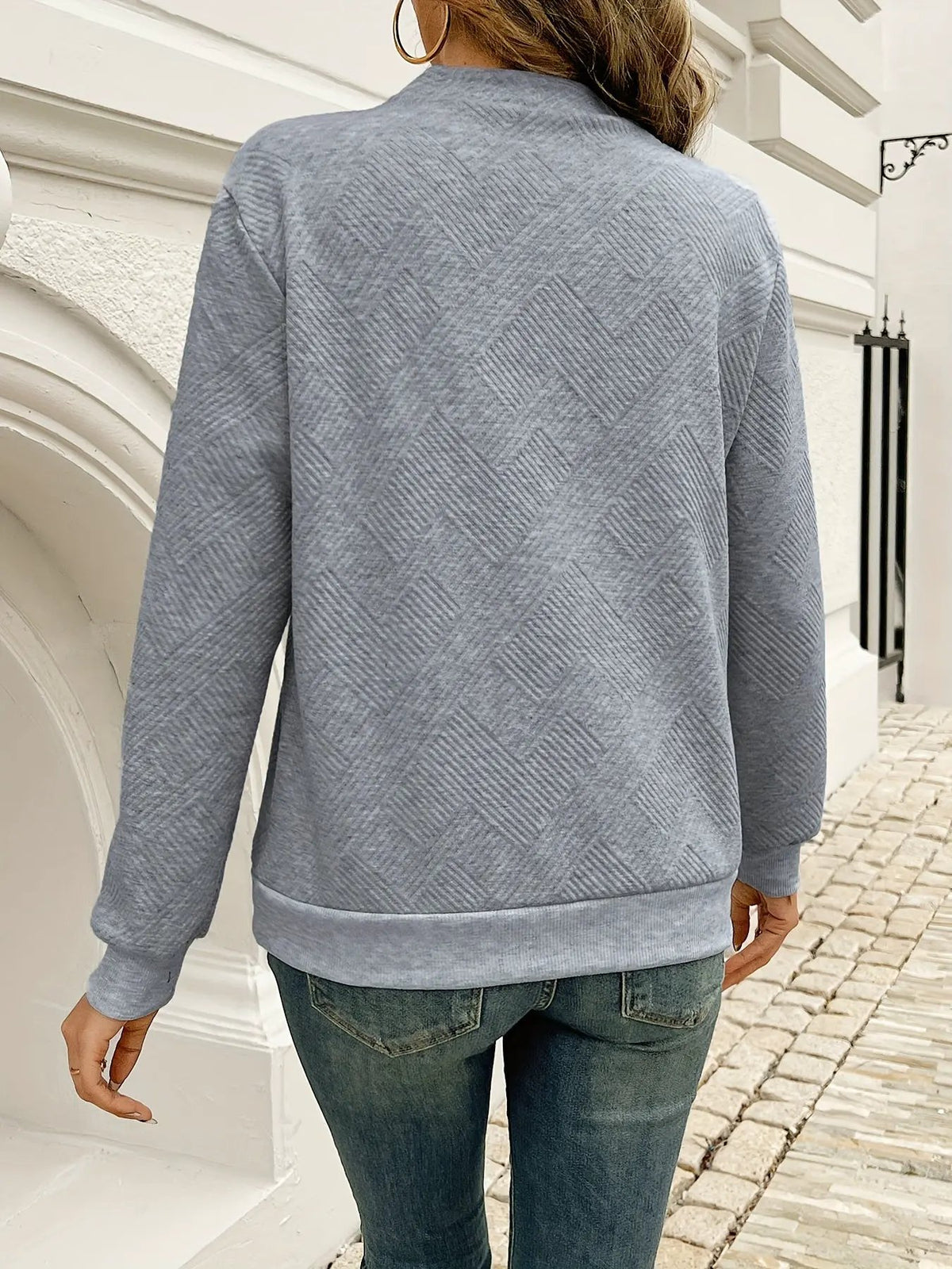 Nadine | Asymmetrical Button-Neck Sweater by My Store