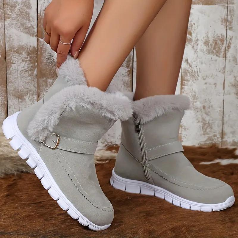 Nora | Cozy Plush-Trimmed Winter Boots by My Store