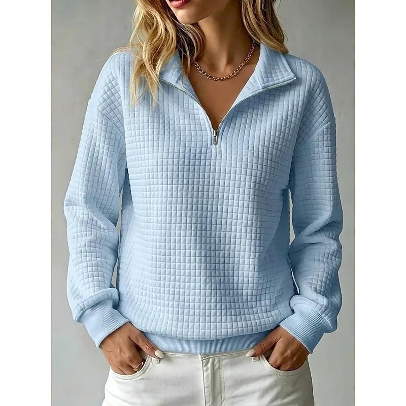 Juliana | Textured Half-Zip Pullover by My Store