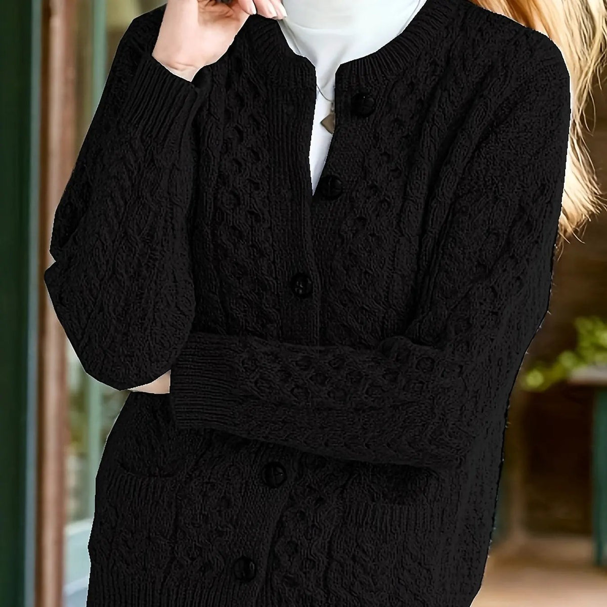 Fern | Textured Button-Front Cardigan by My Store