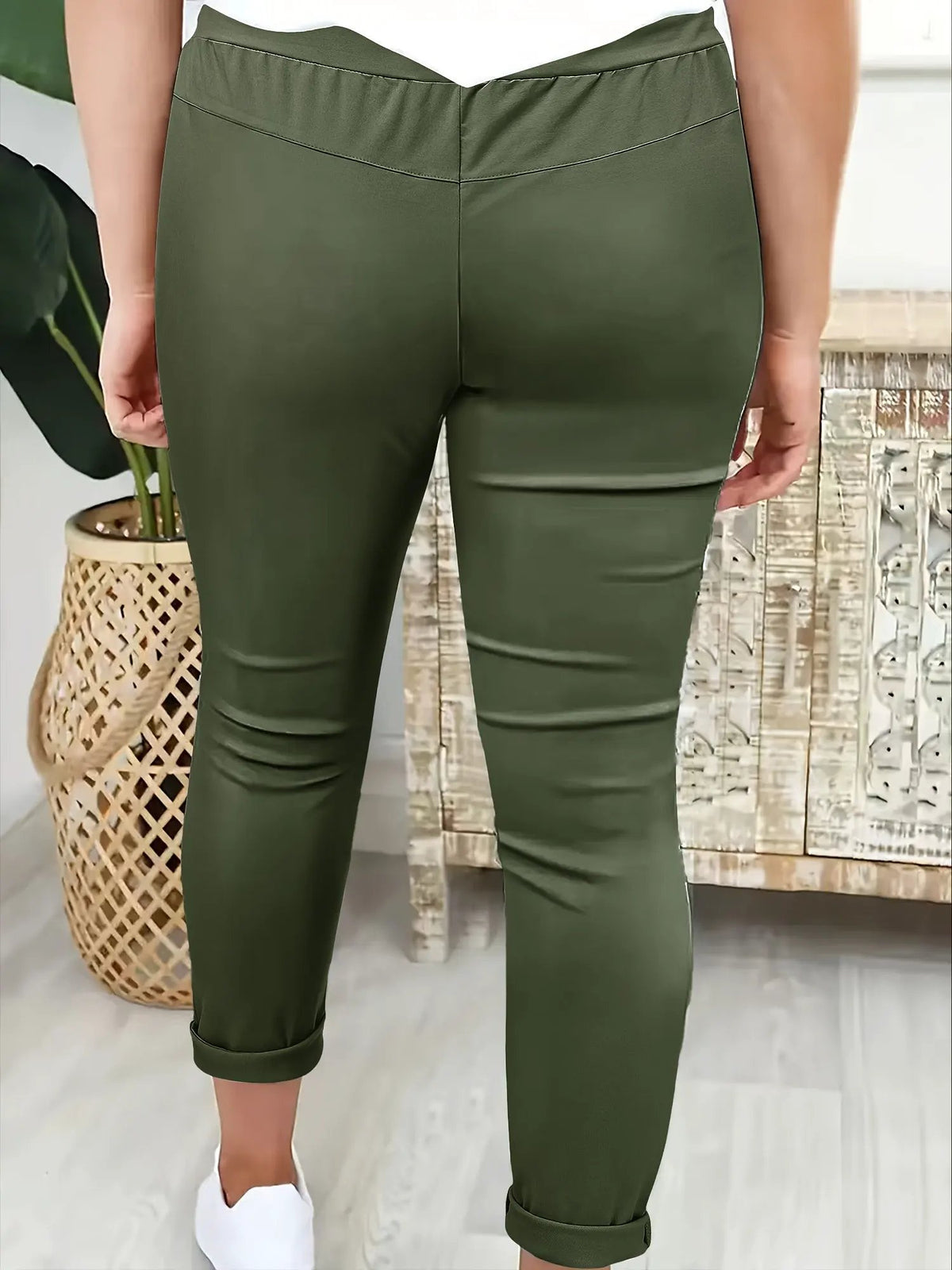 Women's Relaxed Drawstring Tapered Trousers-Women's Trousers-Bellmaren-Black-S-My Store