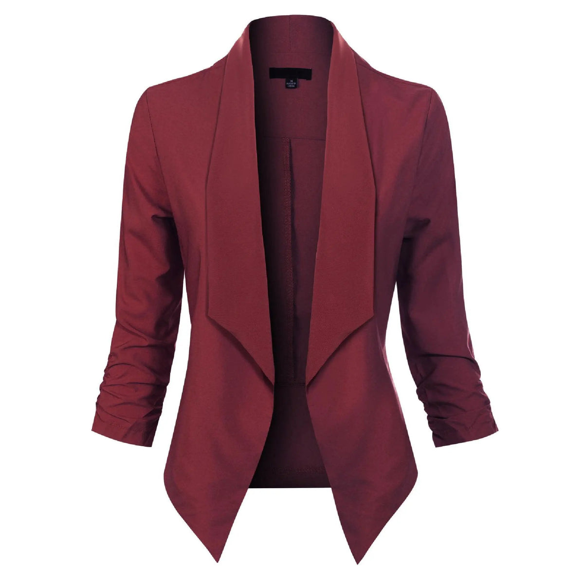 Women's Open-Front Draped Blazer With Gathered Sleeves by Bellmaren