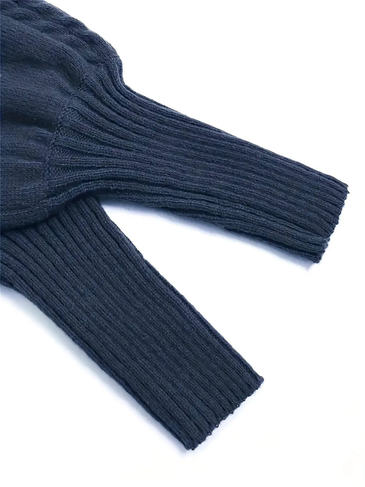 Women's Cable Knit Half Collar Sweater For Layering-Women's Sweaters-Bellmaren-Navy-S-My Store