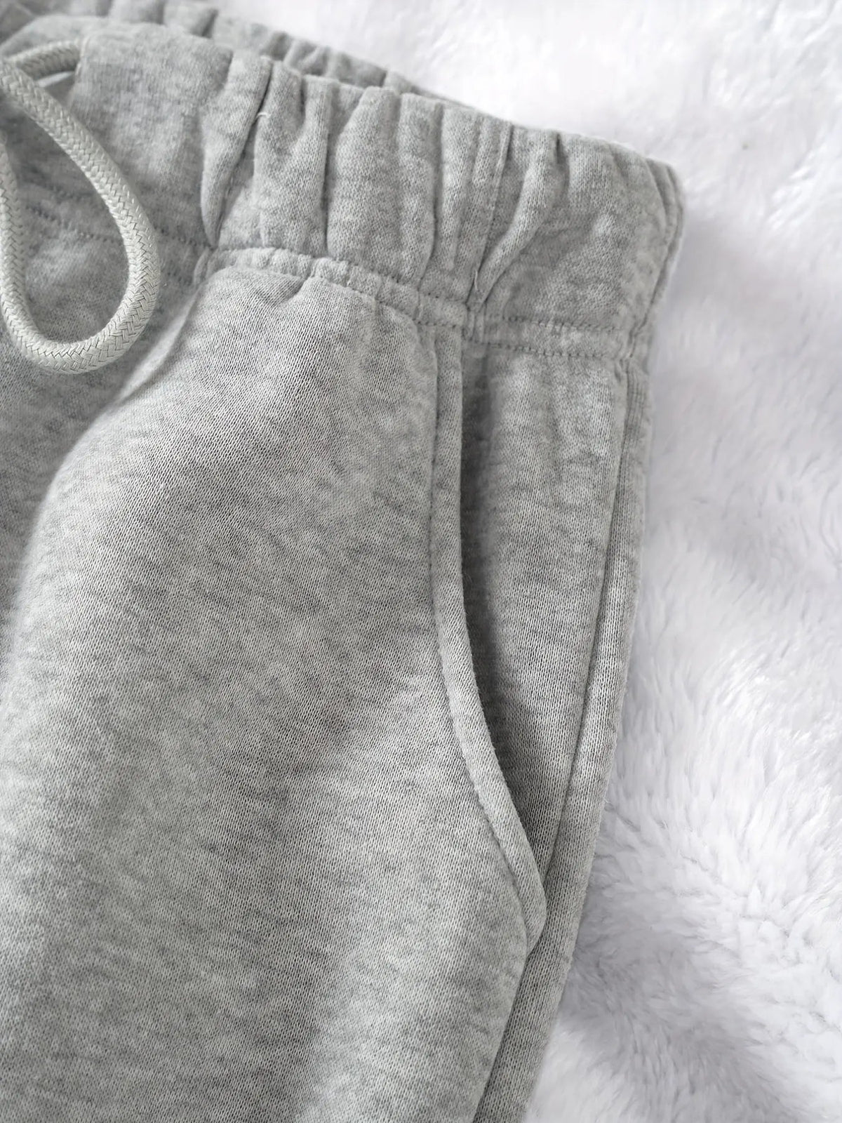 Women's Relaxed Drawstring Joggers with Cuffed Hem-Women's Joggers-Bellmaren-Light Grey-XS-My Store