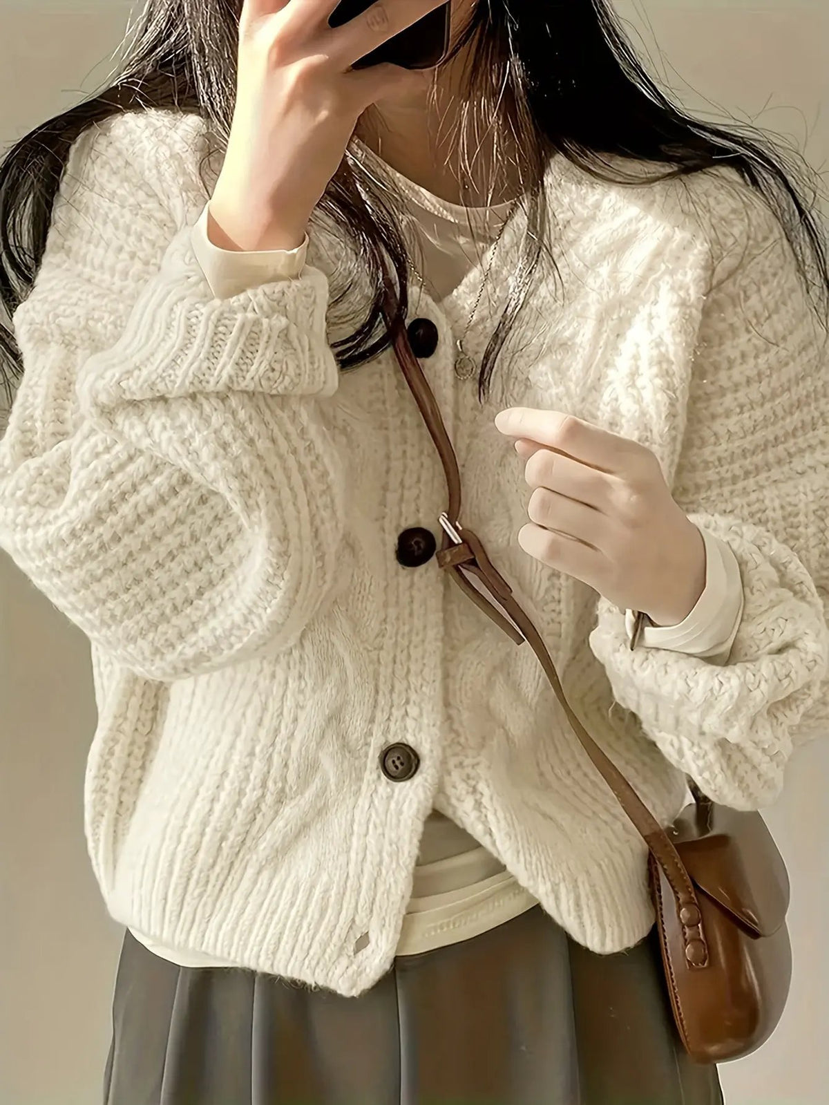 Estella | Chunky Knit Cardigan by My Store