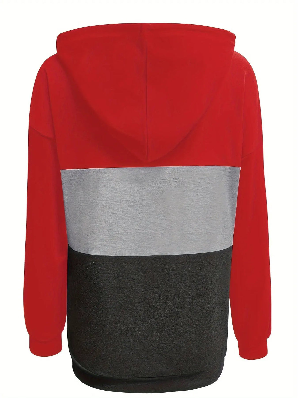 Women's Colour Block Hoodie with Button Neck-Women's Hoodies-Bellmaren-Black-S-My Store