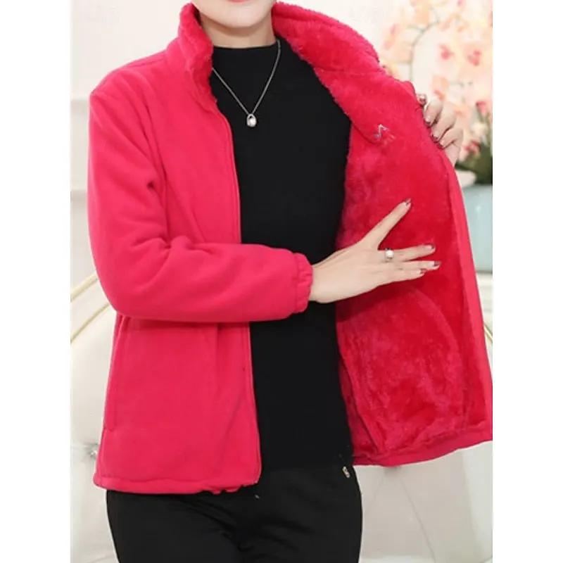 Women's Stand-Collar Jacket with Full Zip Closure-Women's Coats & Jackets-Bellmaren-Pink-XL-My Store