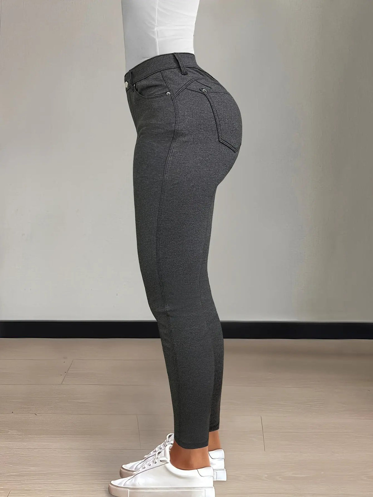 Women's High-Waist Skinny Jeans with Gentle Stretch-Women's Jeans-Bellmaren-Black-S-My Store