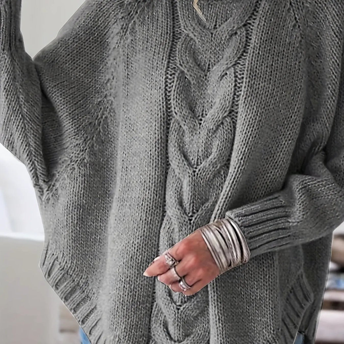 Corinne | Cozy High-Neck Cable-Knit Sweater by My Store